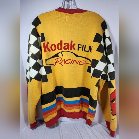 VINTAGE STERLING MARLIN #4 KODAK RACING MEN'S SWEATSHIRT WINSTON CUP XL YELLOW - Picture 11 of 16